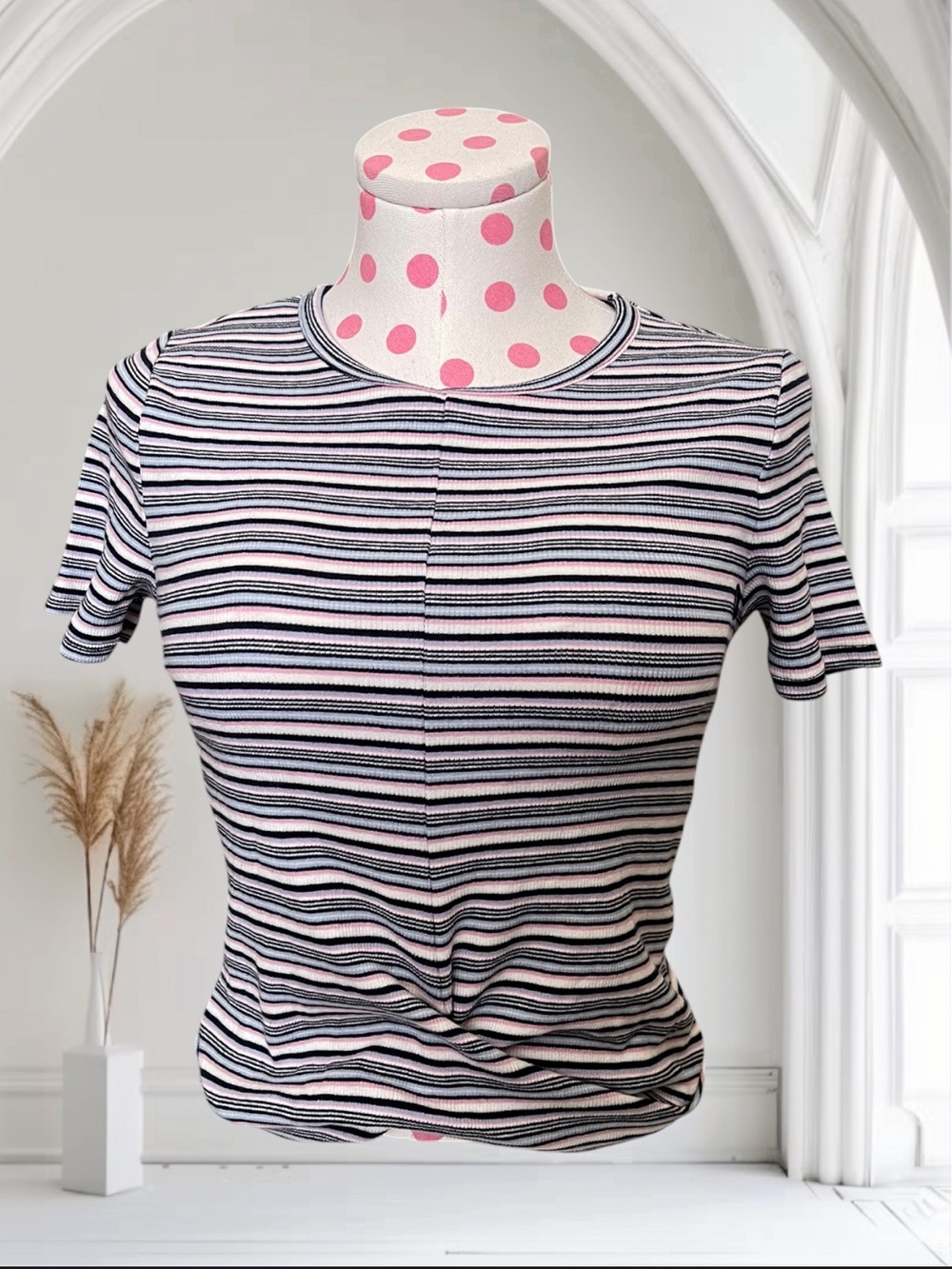 Hollister Striped Short Sleeve Front Knot Tee